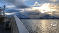 Die MS Polarlys südwärts Richtung Tromsø